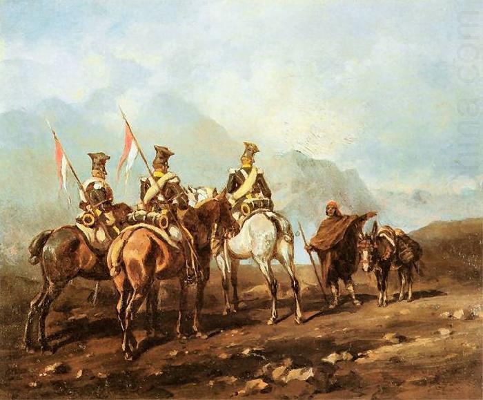 Juliusz Kossak Reconnaissance in Spain. oil painting picture